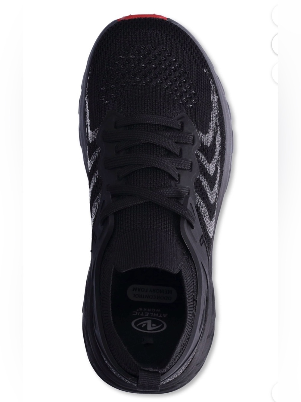 Athletic Works Unisex Black &Gray Knit Sneakers w/ Memory Foam Insole Kids 1 NWT - Picture 3 of 11